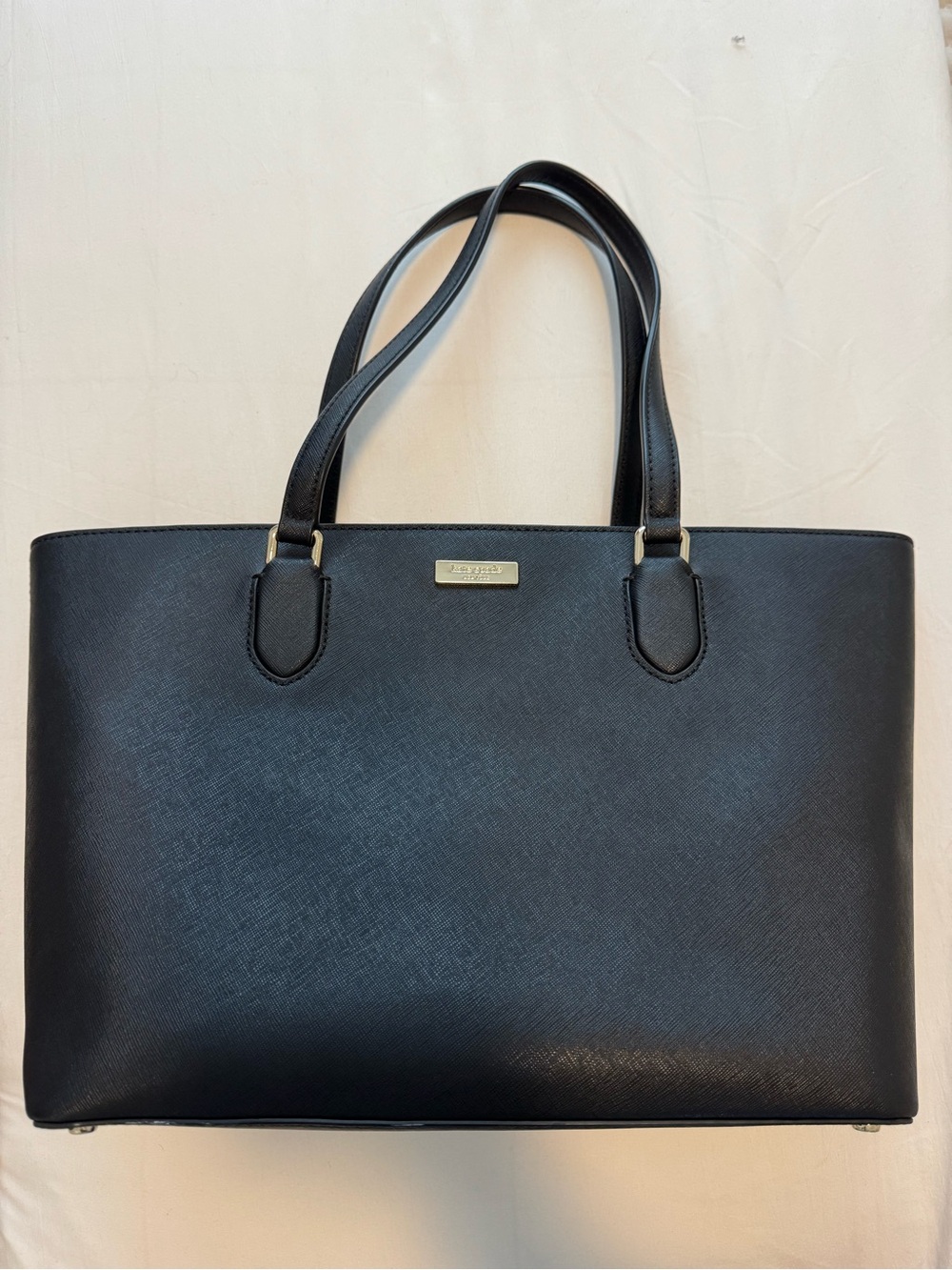 Kate Spade Black Saffiano Leather Tote With Dust Bag - Picture 2 of 10